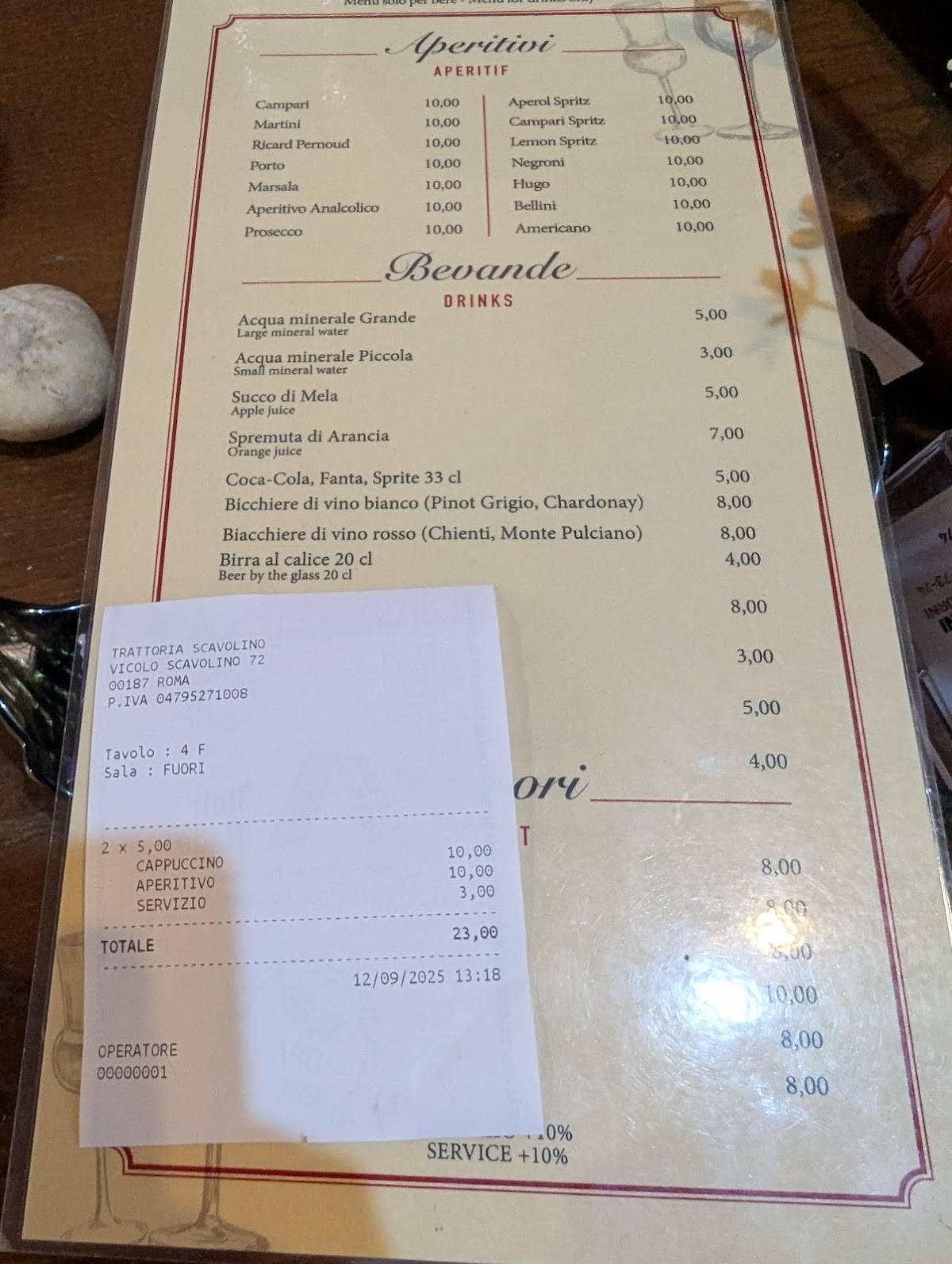 Menu di Scavolino 