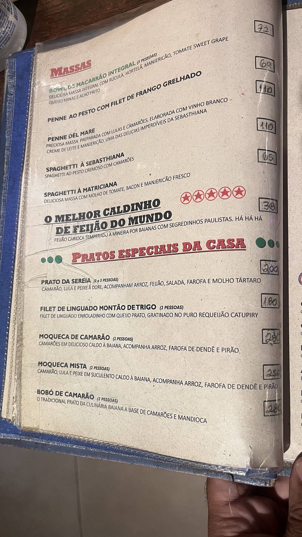 Sebasthiana Beach Bar & Restaurante cardápio