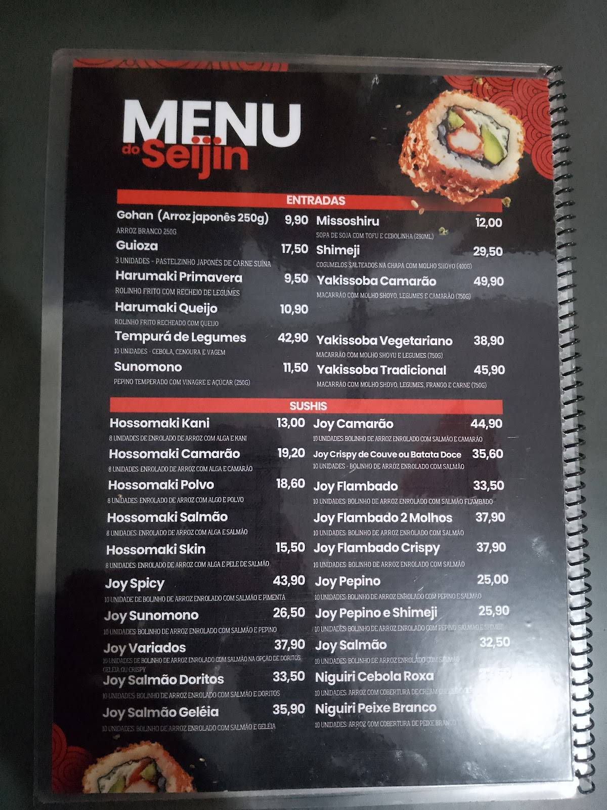 Seijin Sushi Bar cardápio