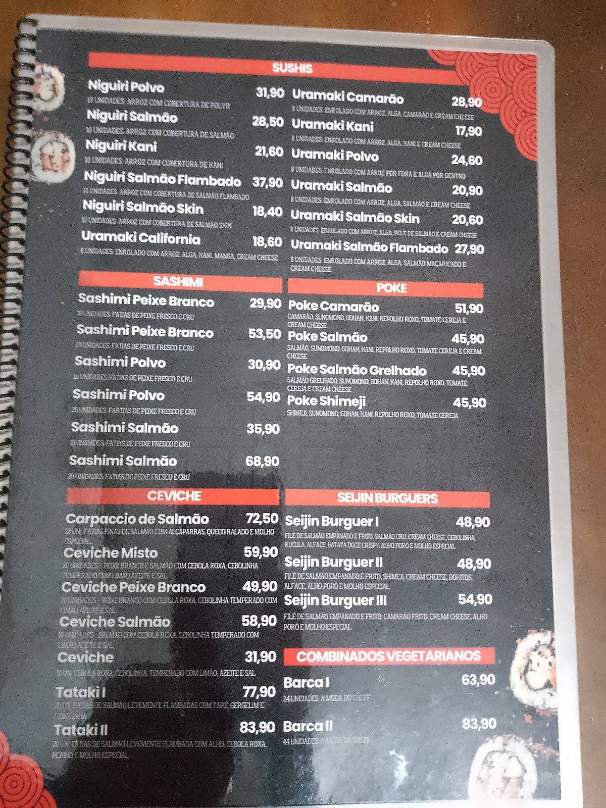 Seijin Sushi Bar cardápio