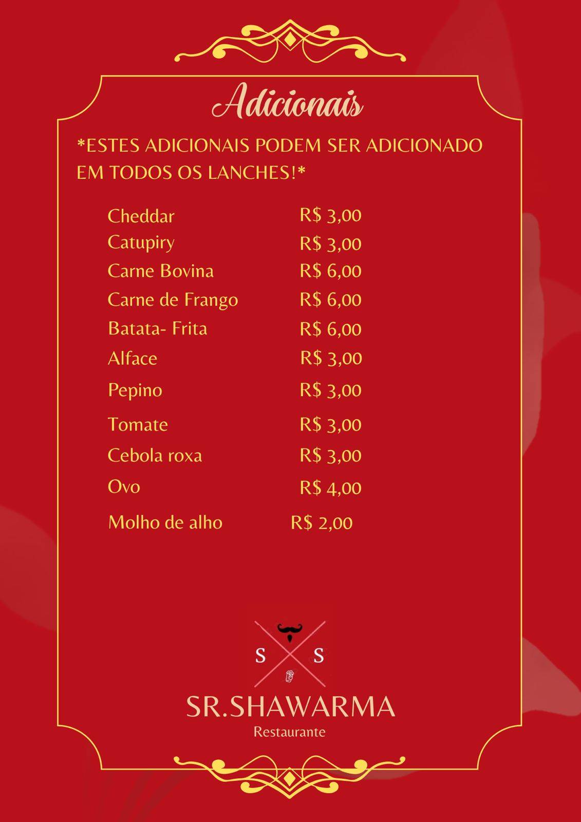 Senhor Shawarma cardápio