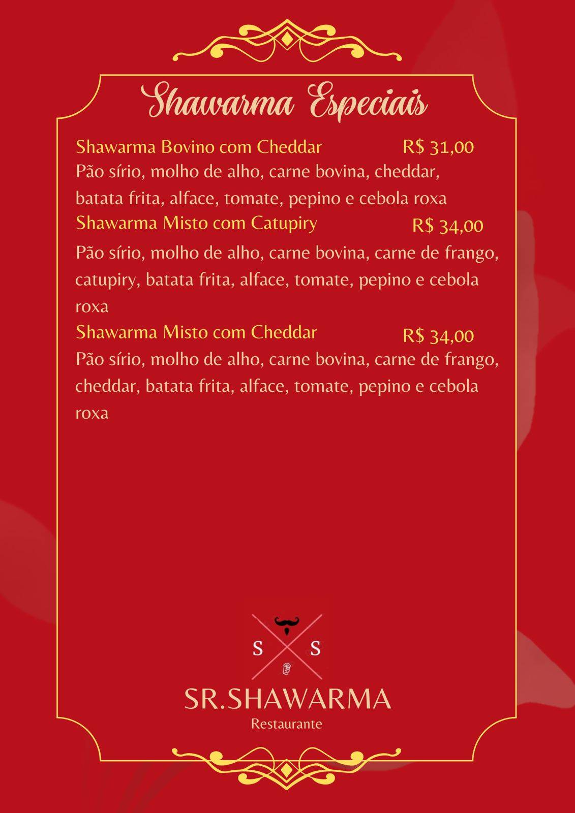 Senhor Shawarma cardápio