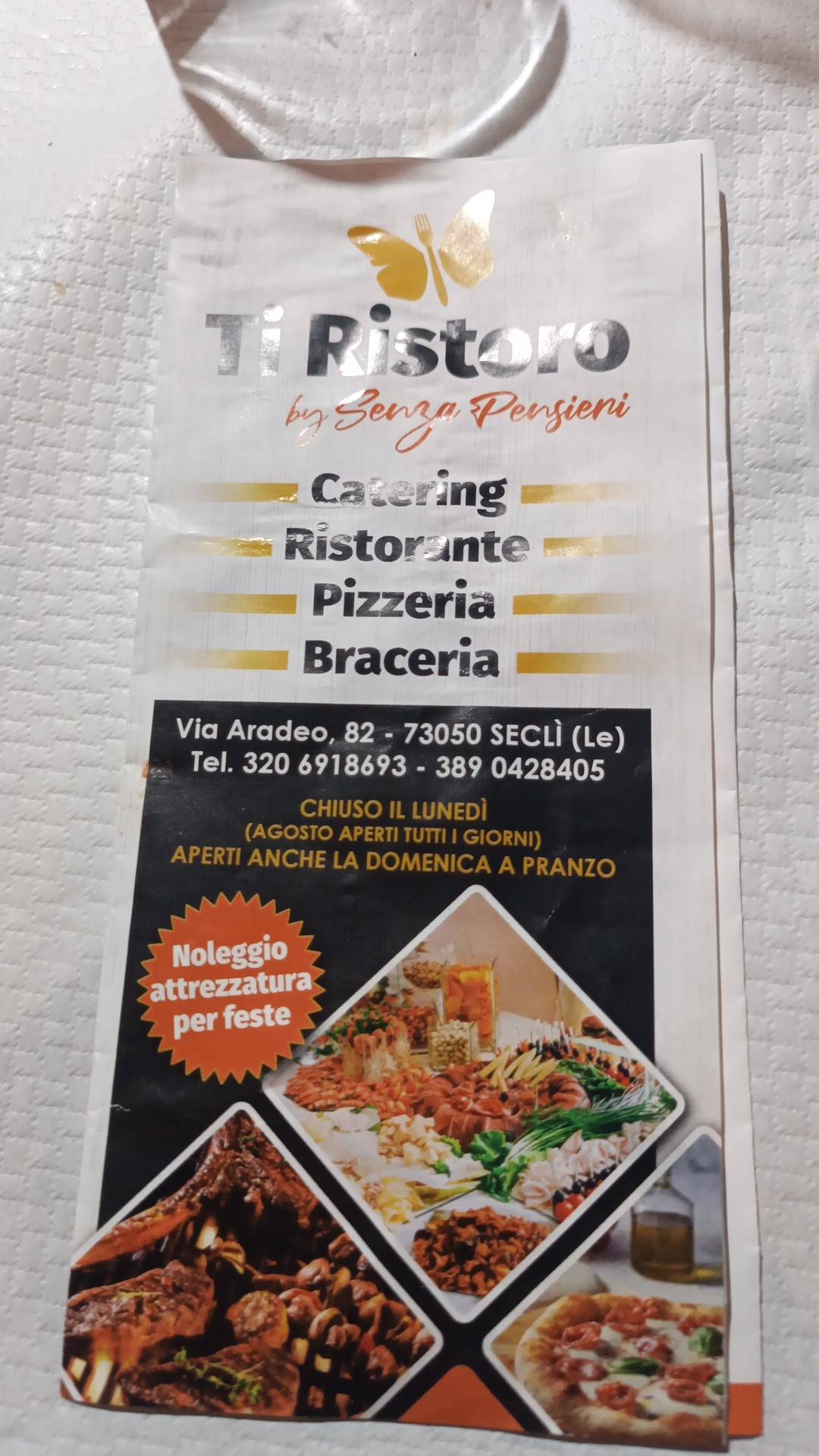 Menu di Senza Pensieri Pizzeria Ristorante Braceria 