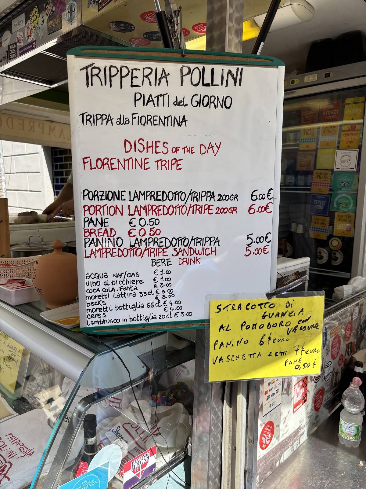 Menu di Tripperia Pollini Lampredotto 