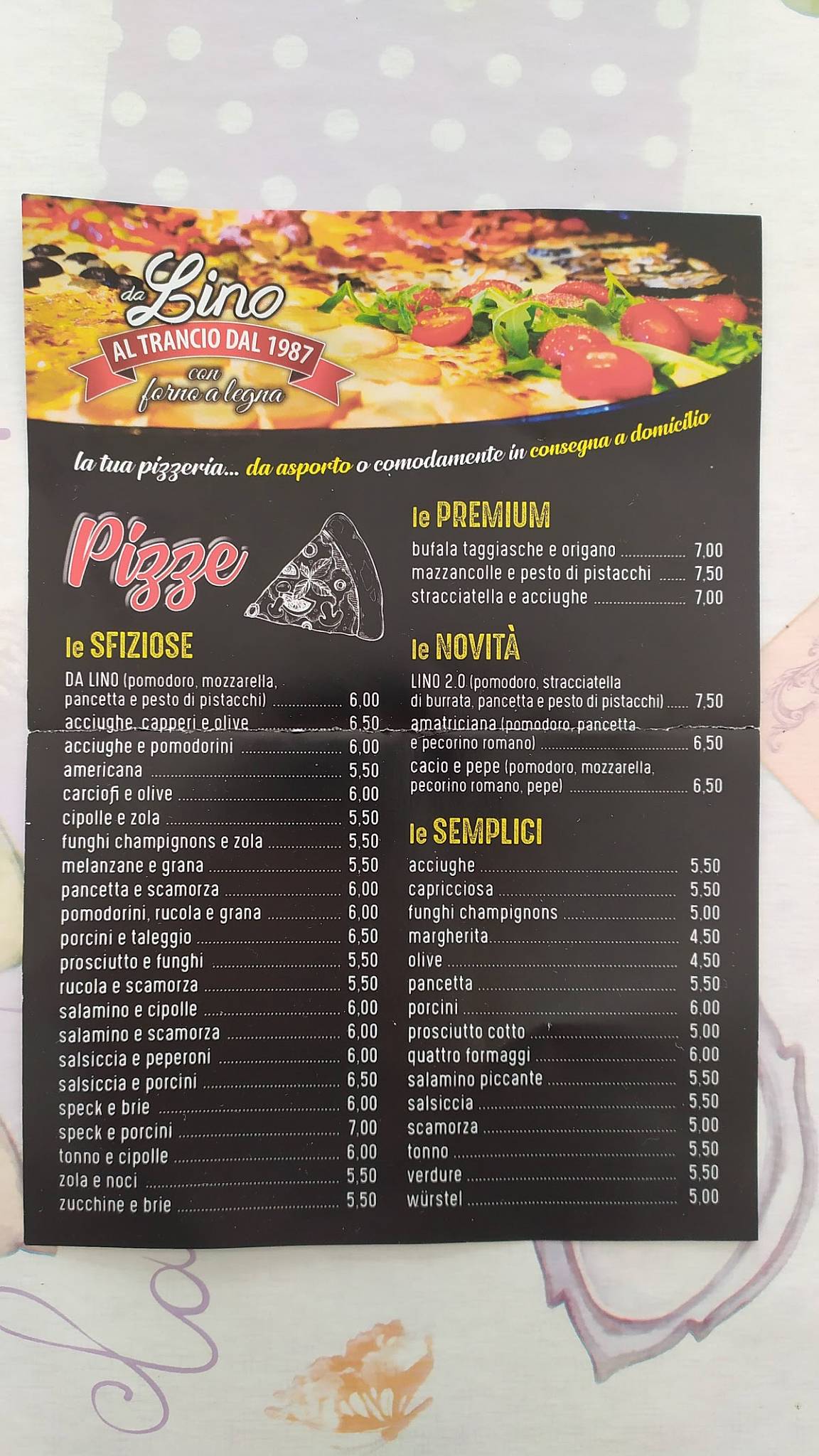 Menu di Pizzeria Da Lino 