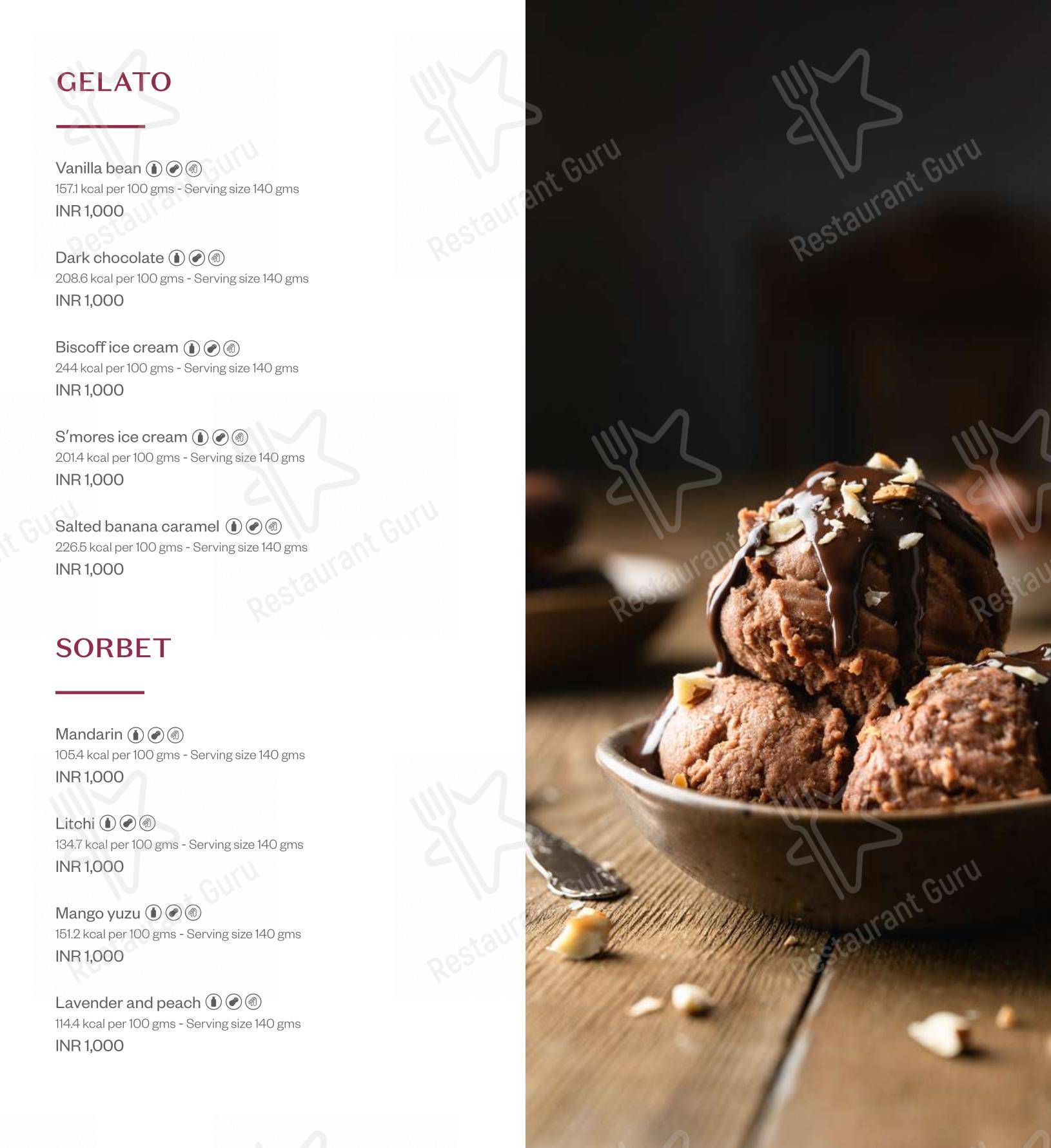 Menu for Shang Palace in New Delhi