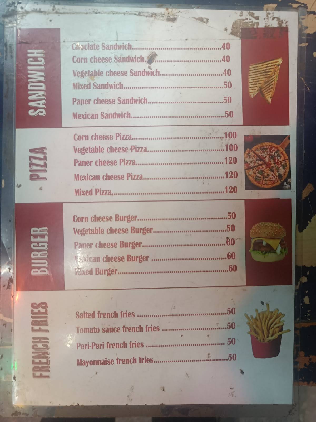 Sharma's Sandwich Junction menu