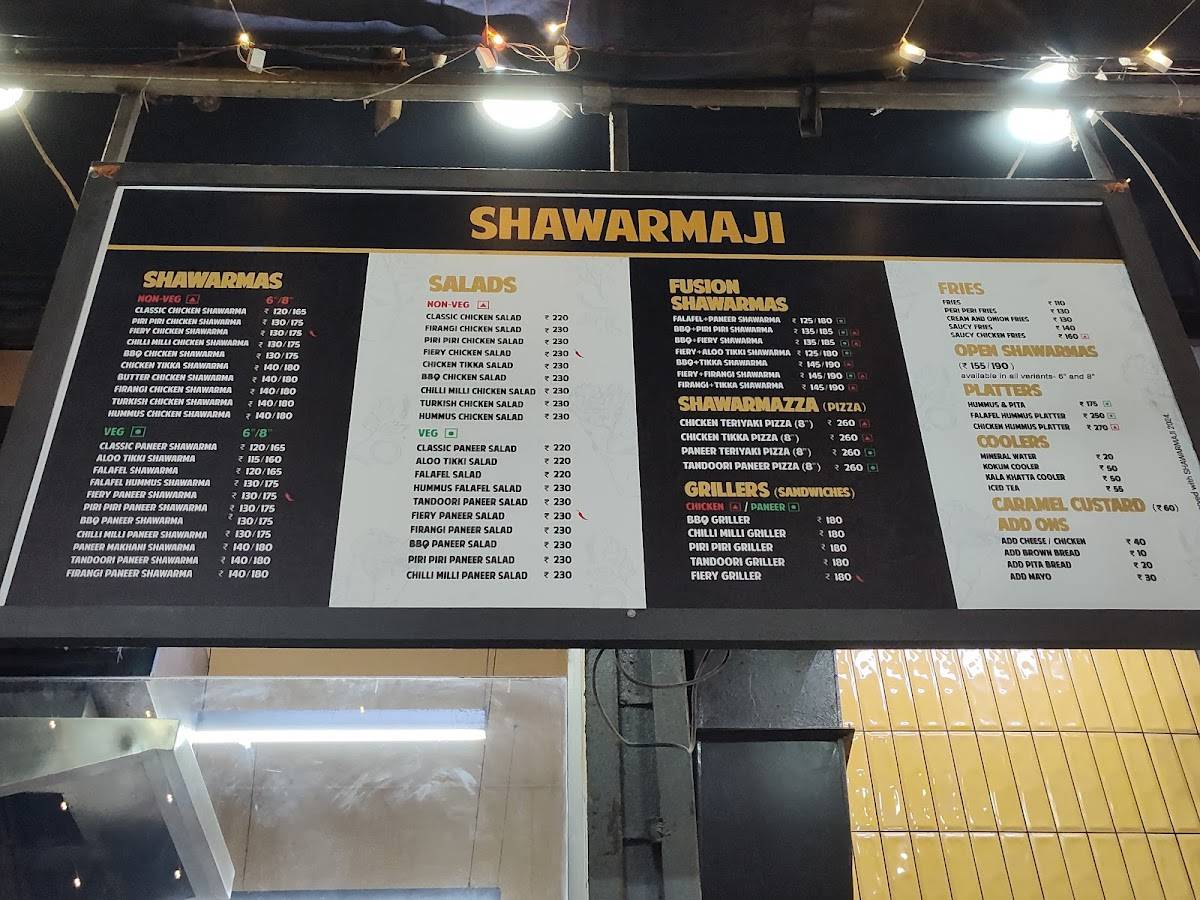 Shawarmaji menu