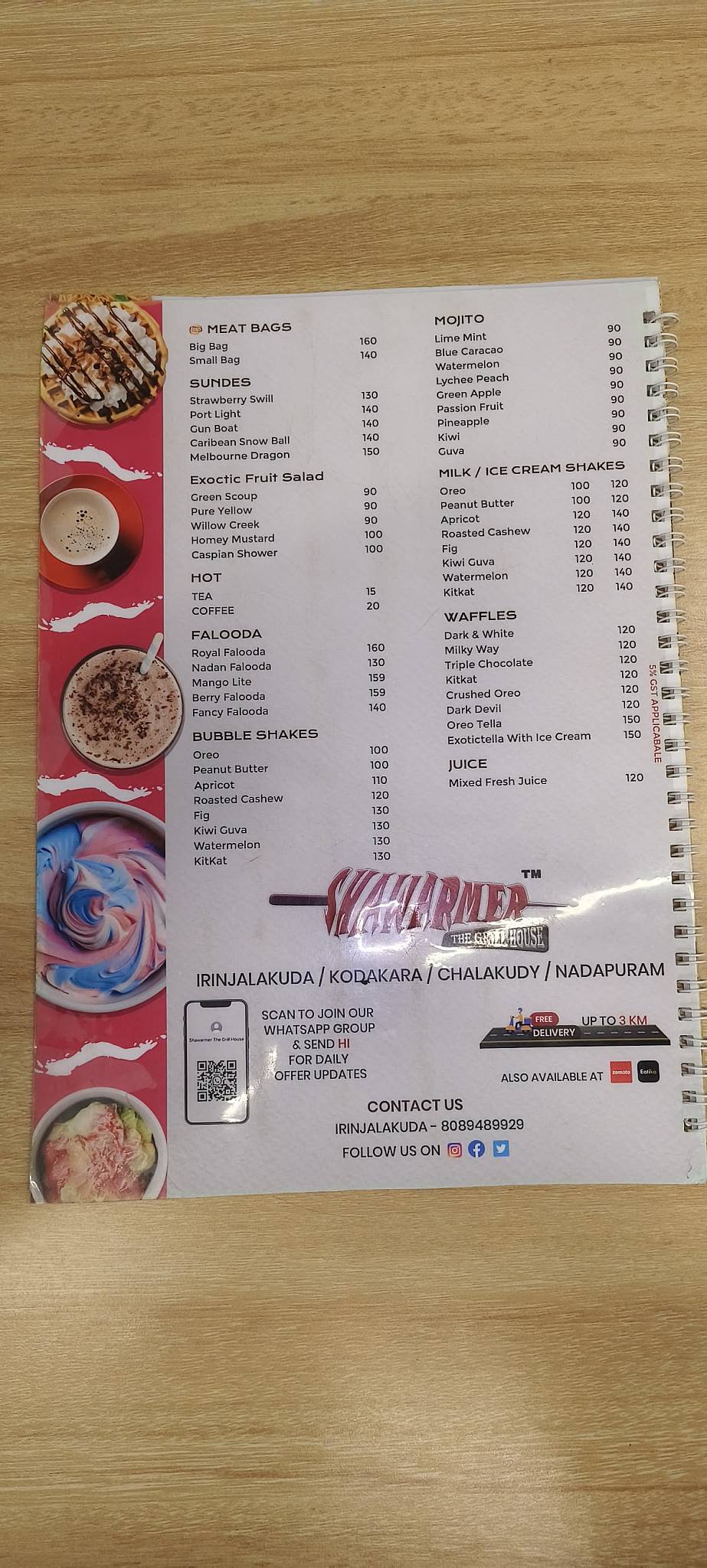 Shawarmer The Grill House menu