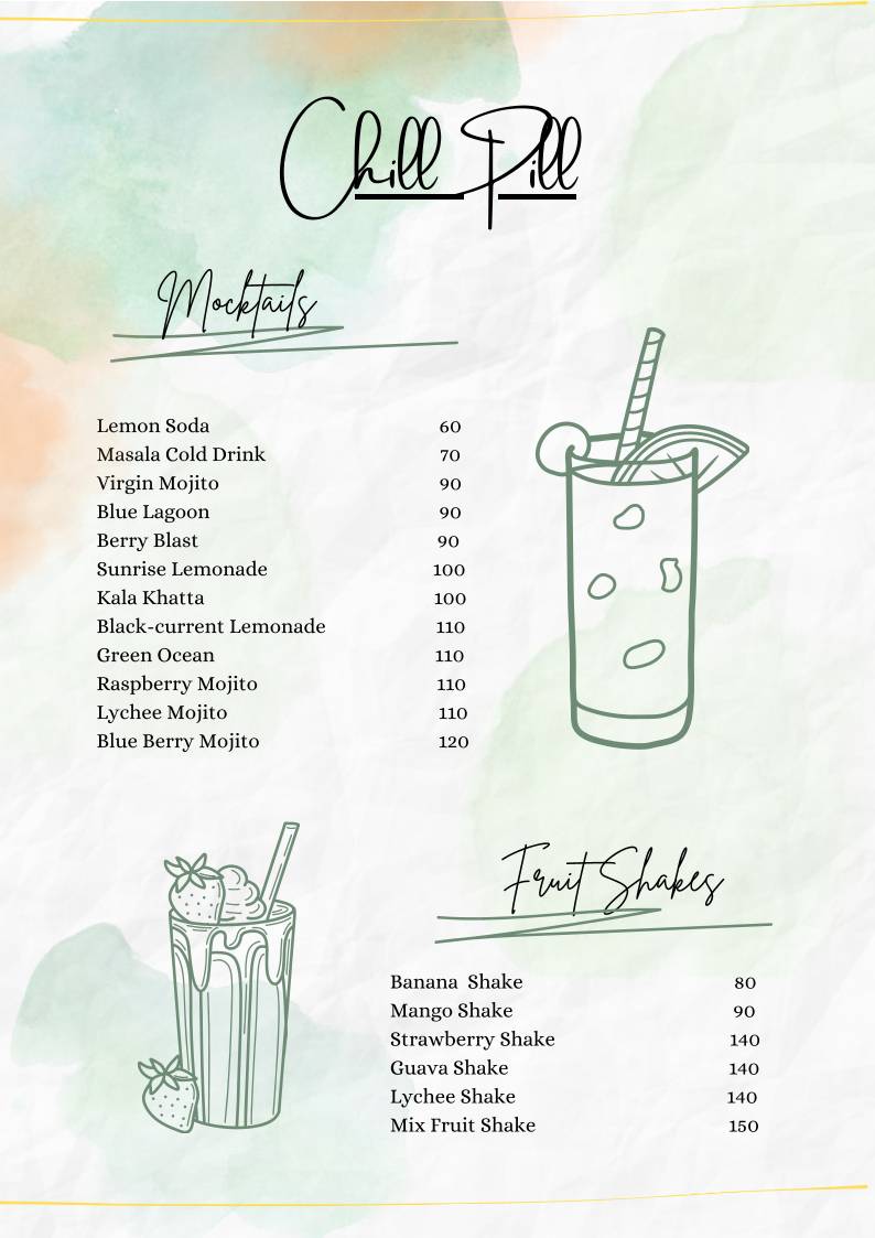 Shila’s Café menu