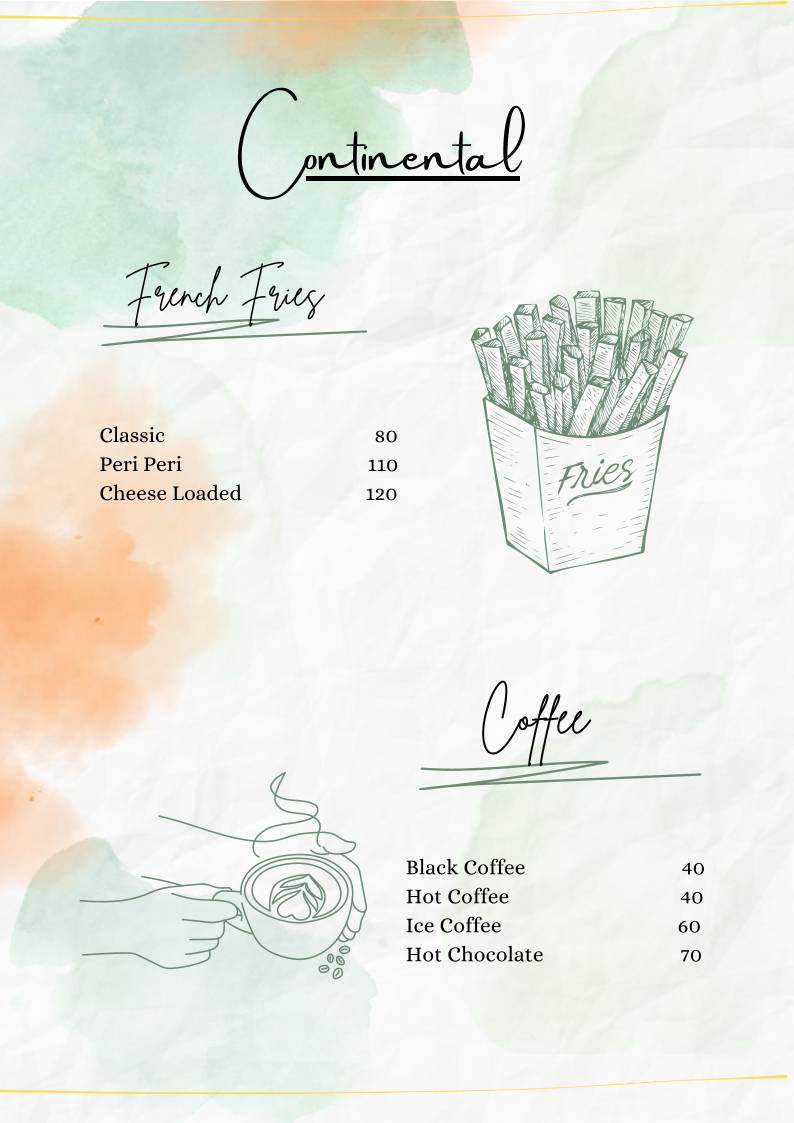 Shila’s Café menu