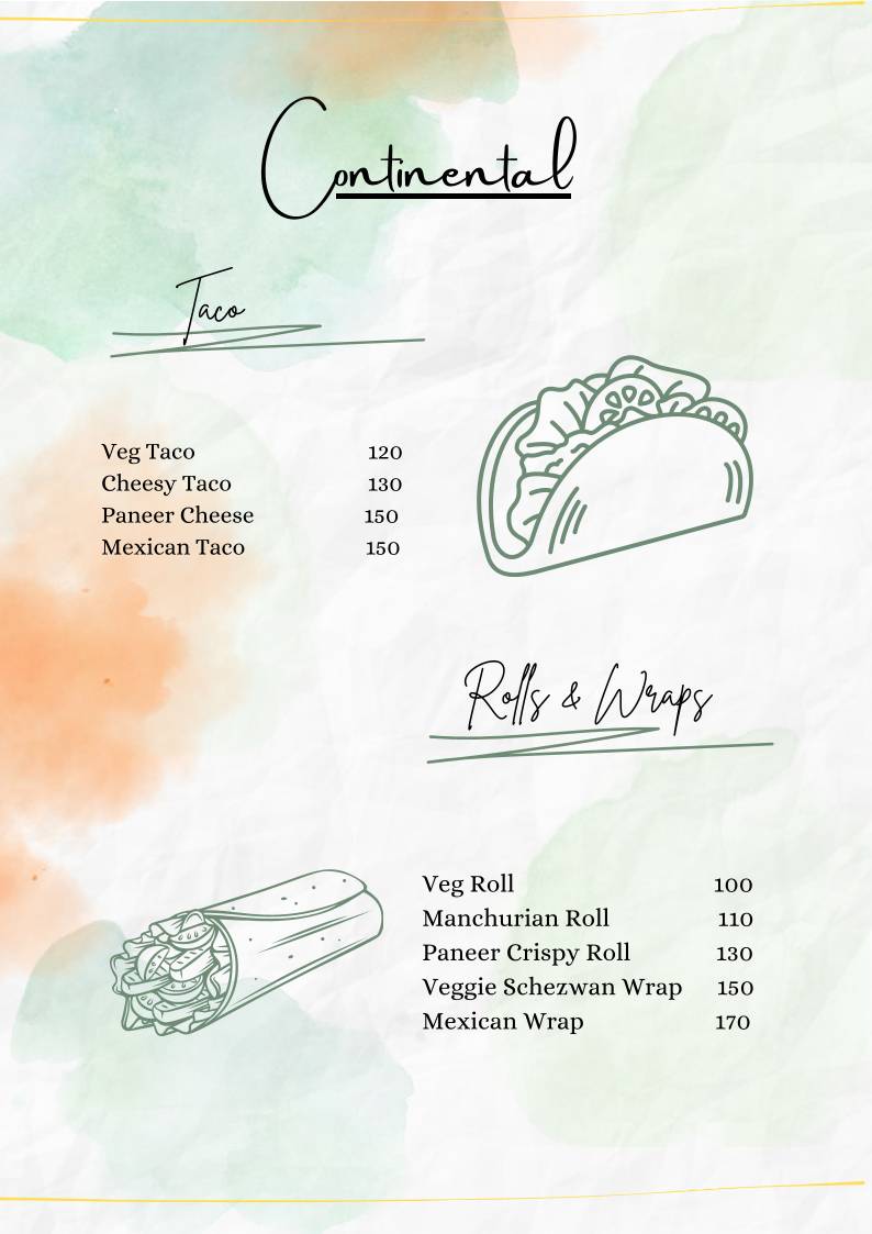 Shila’s Café menu
