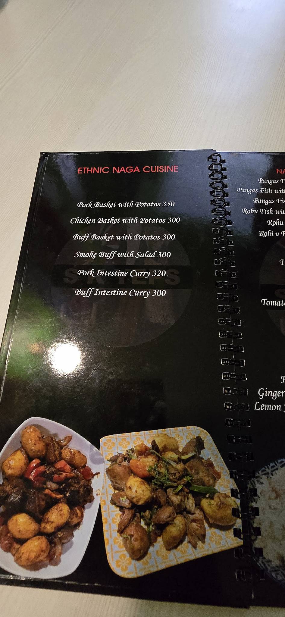 Shilloi Restaurant, Northeast, Naga Cuisine. menu
