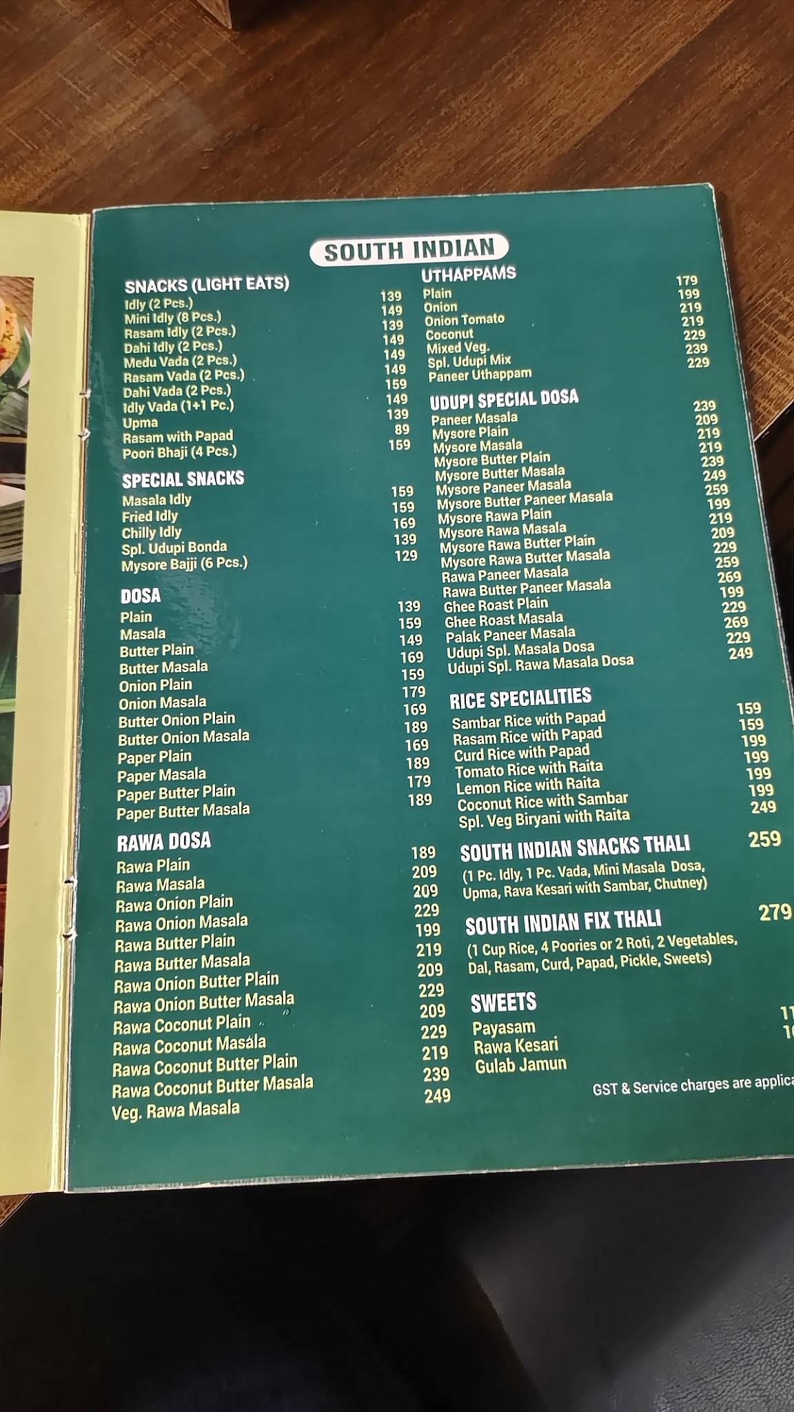 Shree Krishna UDUPI Pure Veg menu