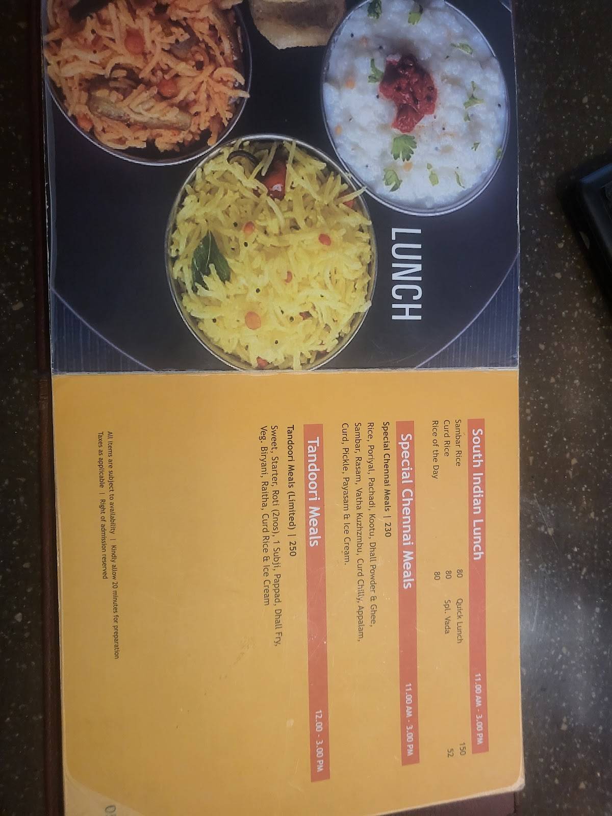 Shri Balaajee Bhavan menu