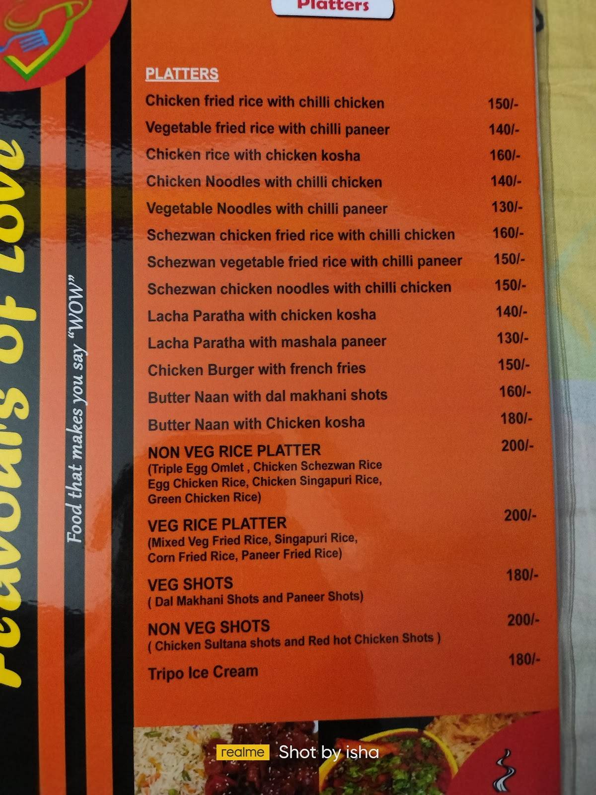 "FLAVOURS OF LOVE" ( A FAMILY RESTAURANT ) menu