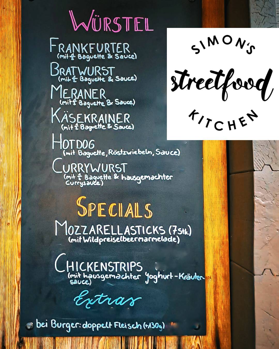 Menu di Simon's Streetfood Kitchen Meran Burger & More 