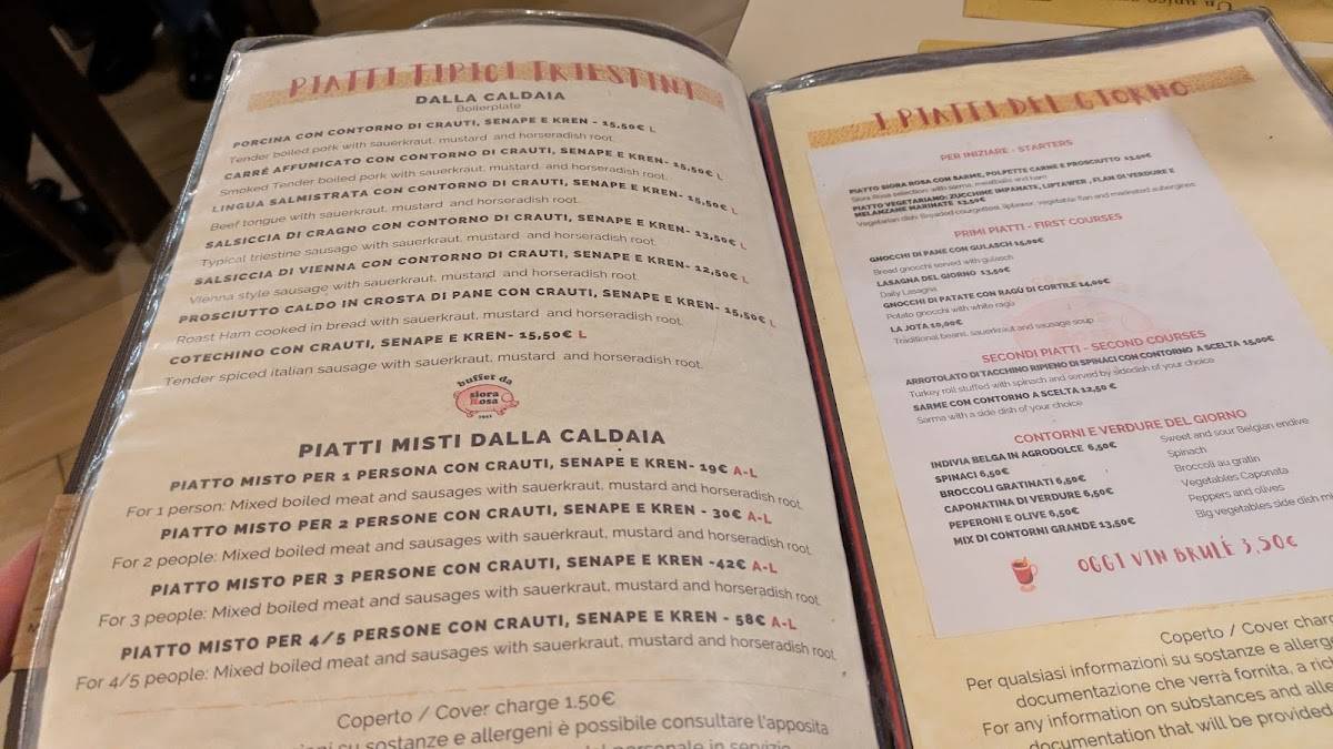 Menu de Siora Rosa