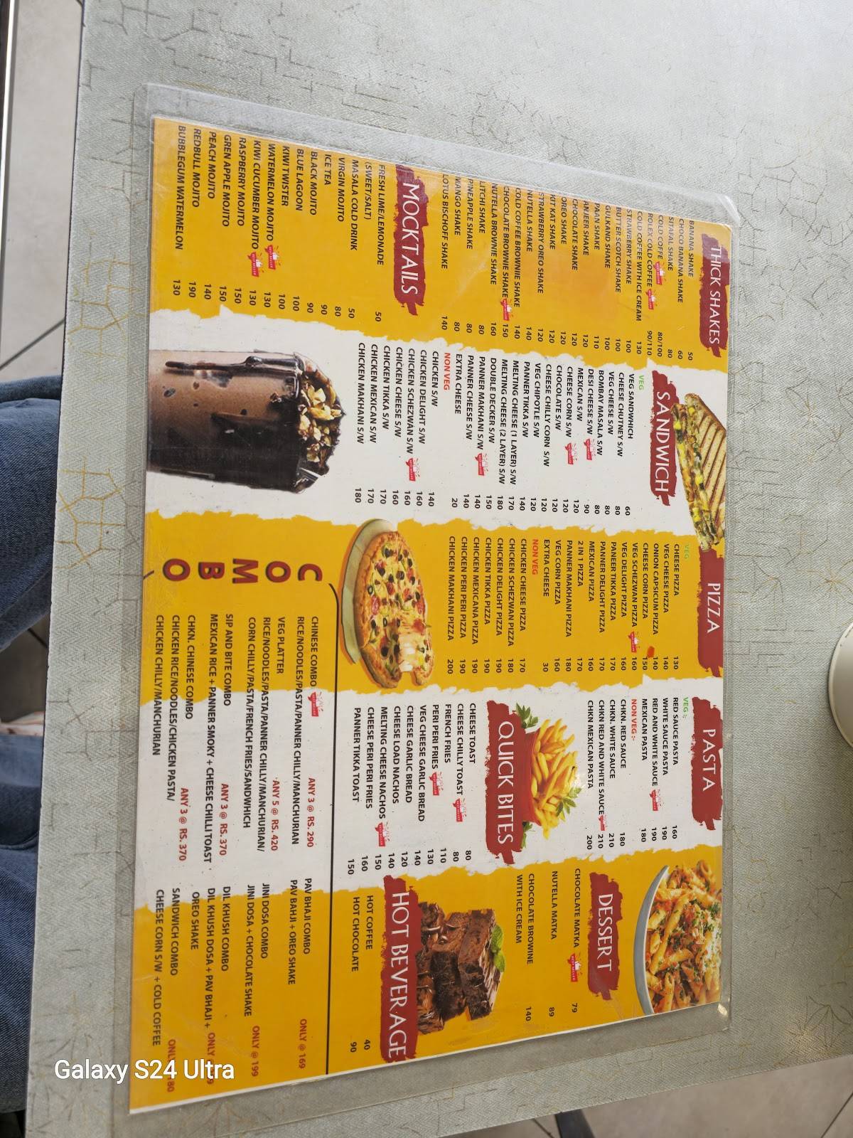 Sip & Bite cafe menu