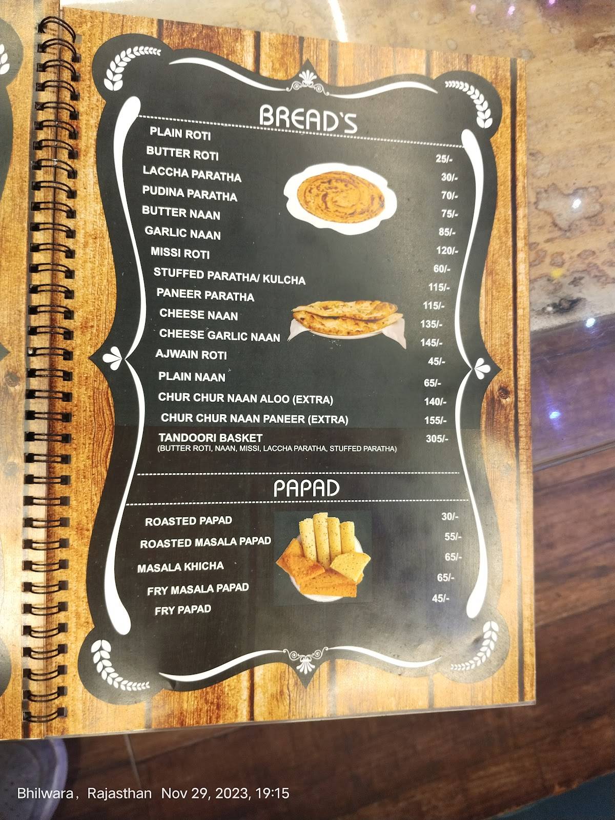 Sip & Gossip Cafe menu