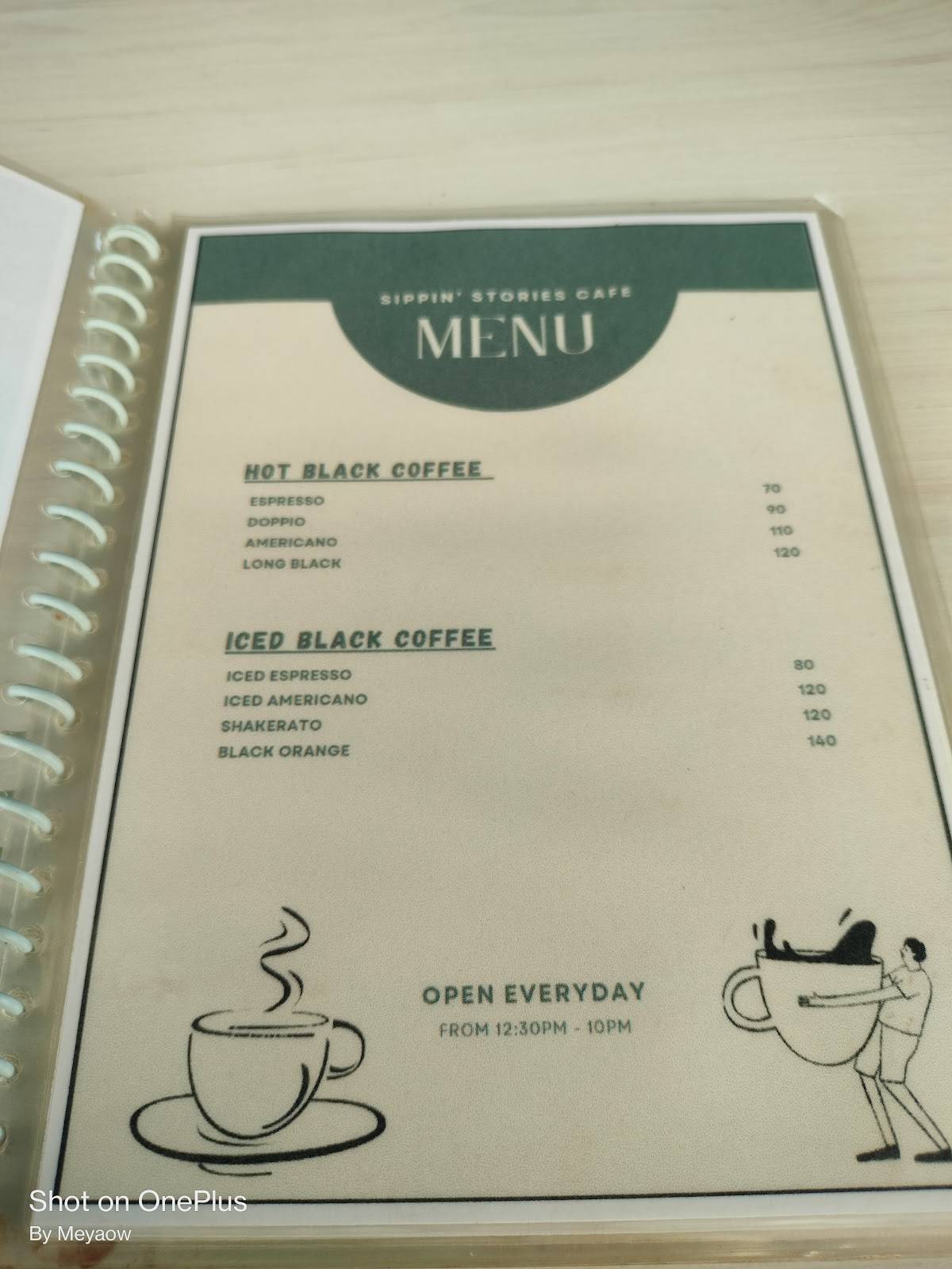 Sippin' Stories menu