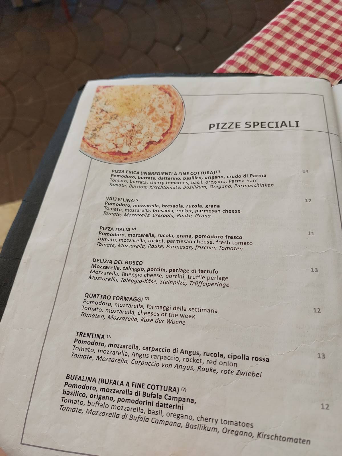 Menu di Ristorante Pizzeria Erica 