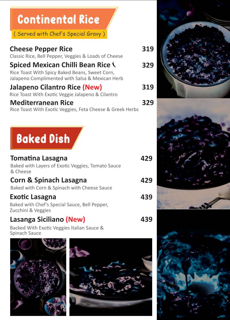 Sizzling Bite Restaurant menu