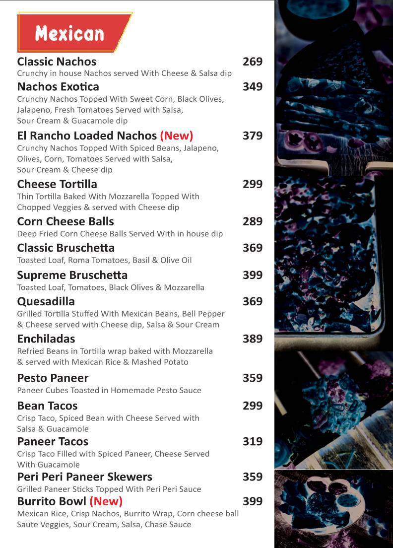 Sizzling Bite Restaurant menu