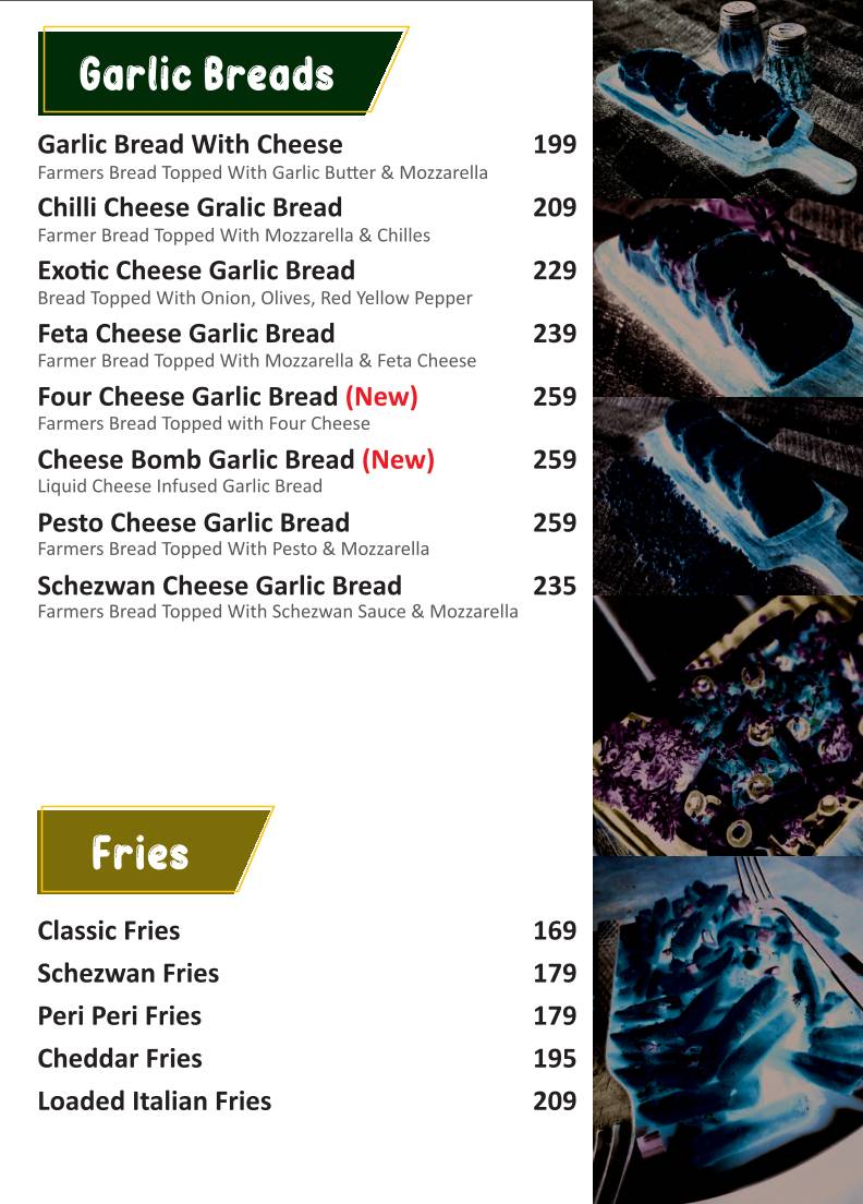 Sizzling Bite Restaurant menu