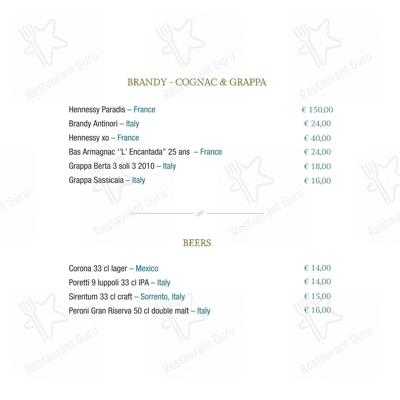 Menu per Vista Sky Bar in Sant'Agnello