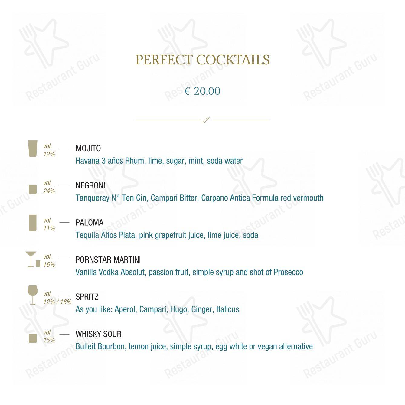 Menu per Vista Sky Bar in Sant'Agnello