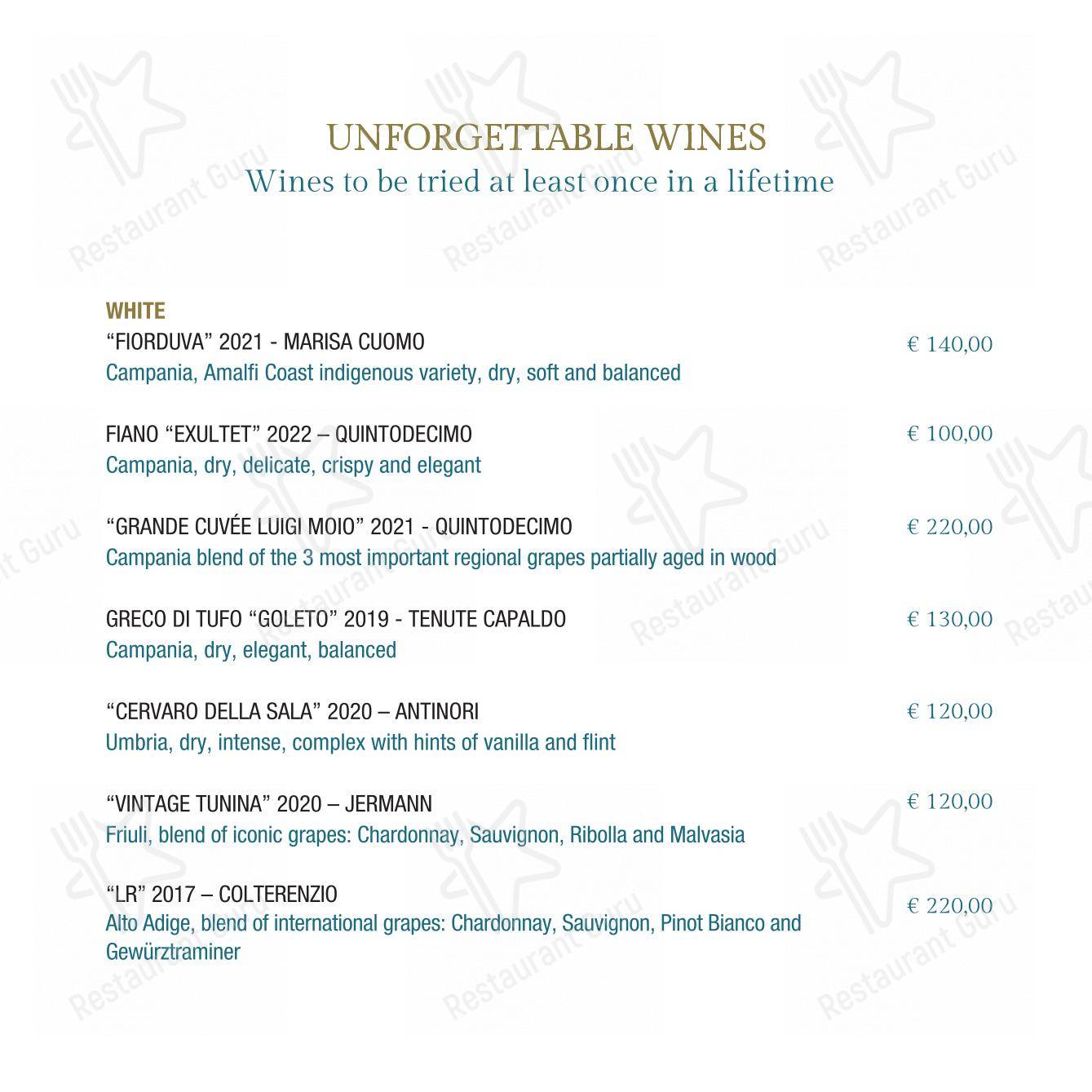 Menu per Vista Sky Bar in Sant'Agnello