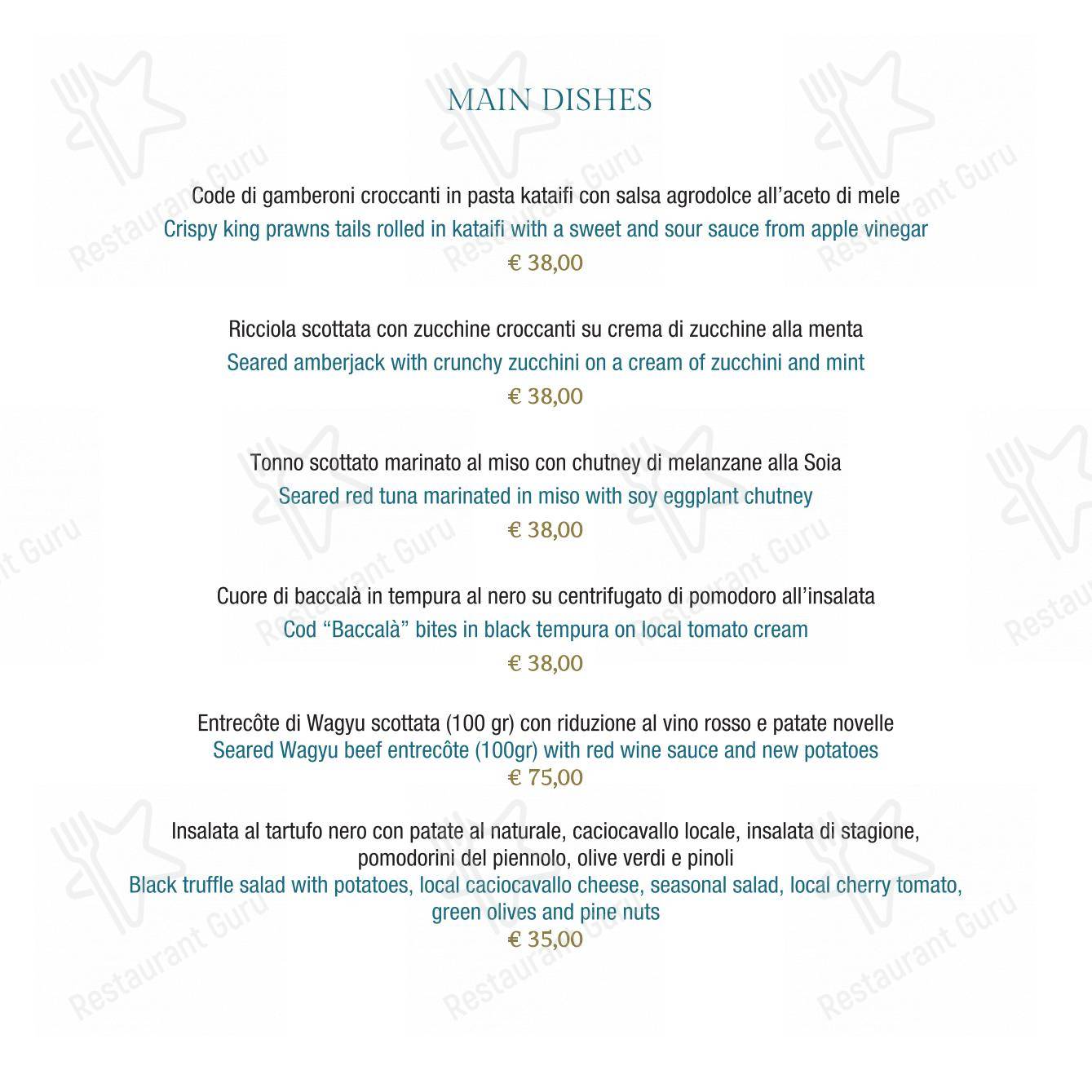 Vista Sky Bar in Sant'Agnello - Menu