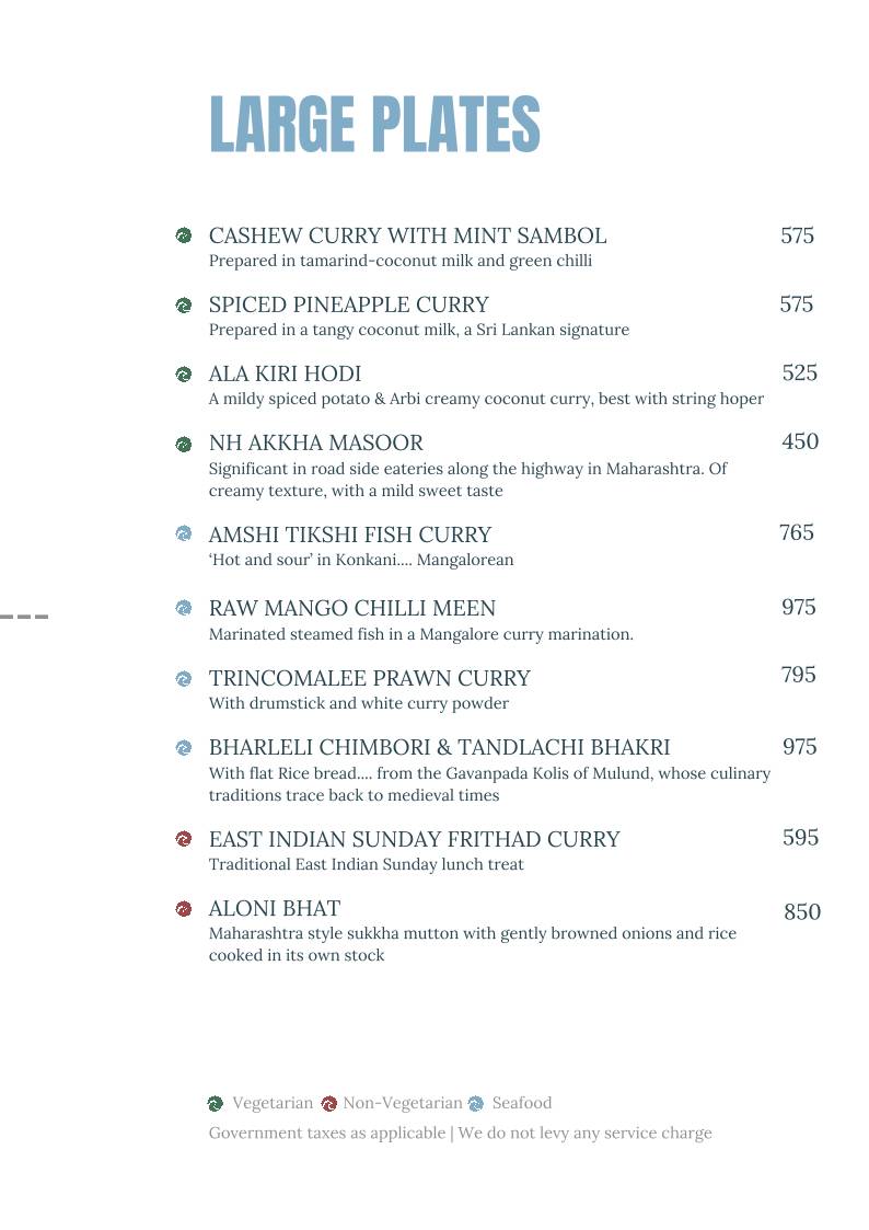 Slow Tide menu