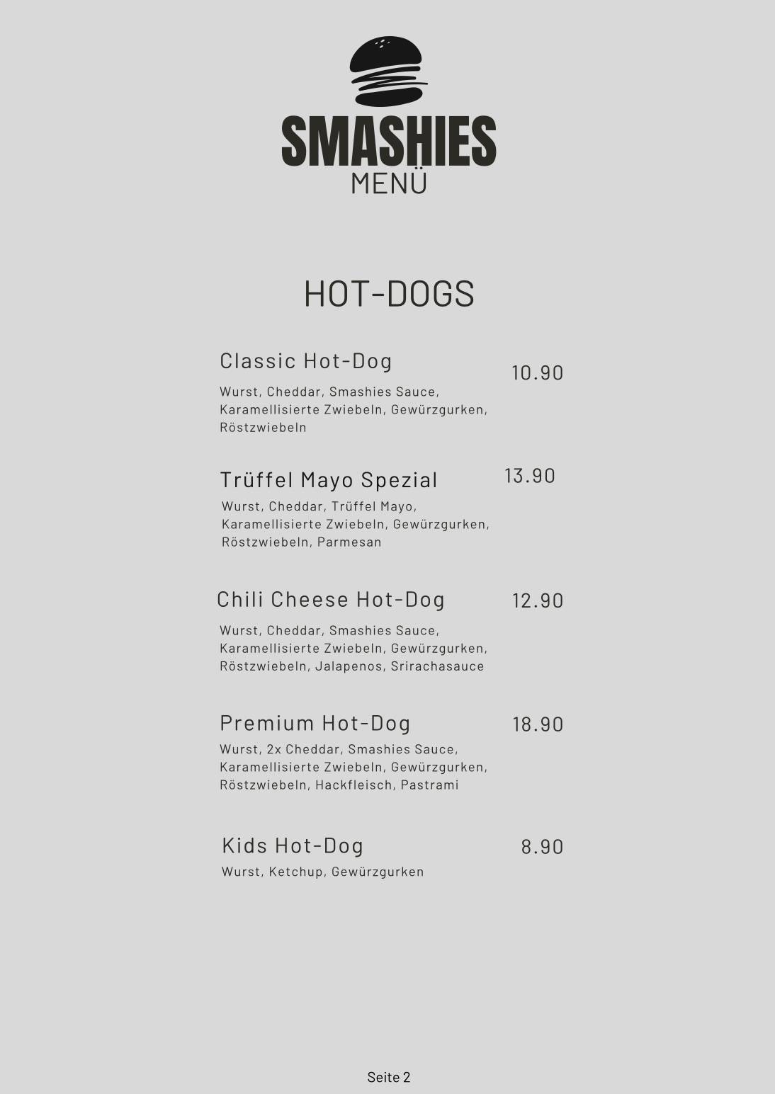 Menu di Smashies Wil 
