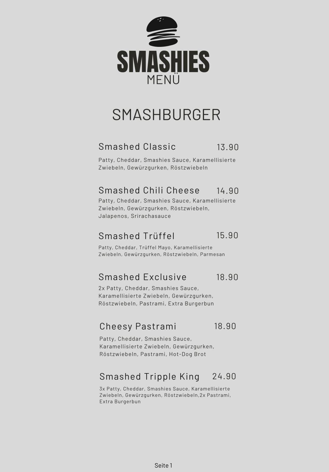 Menu di Smashies Wil 