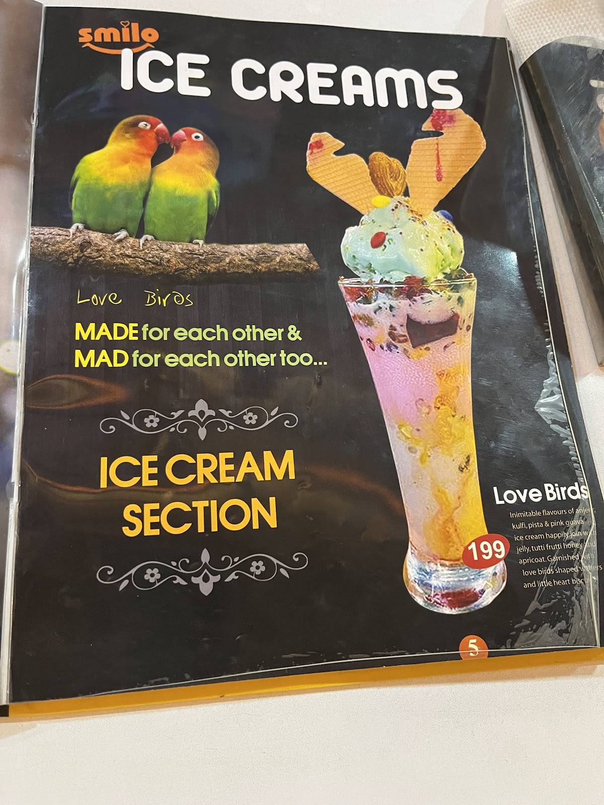 Smilo Ice Cream Parlour n Cafe menu