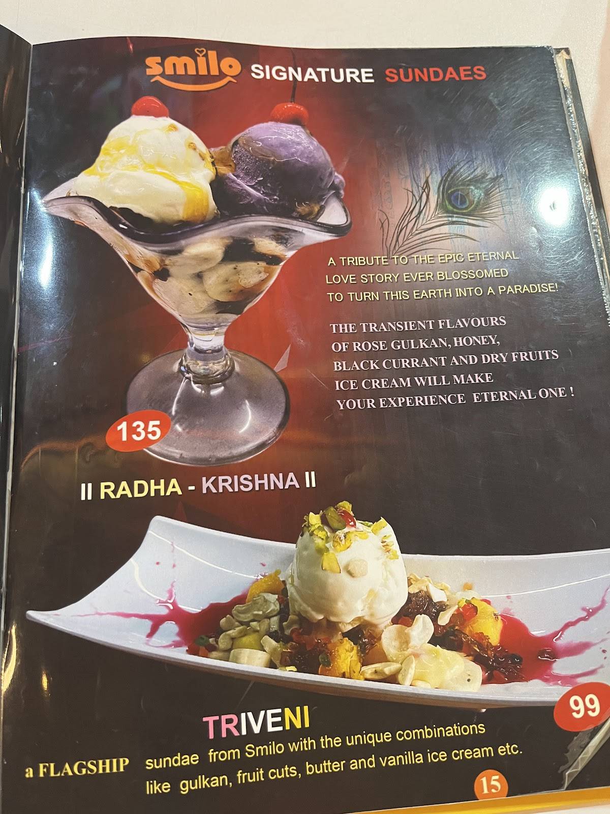Smilo Ice Cream Parlour n Cafe menu