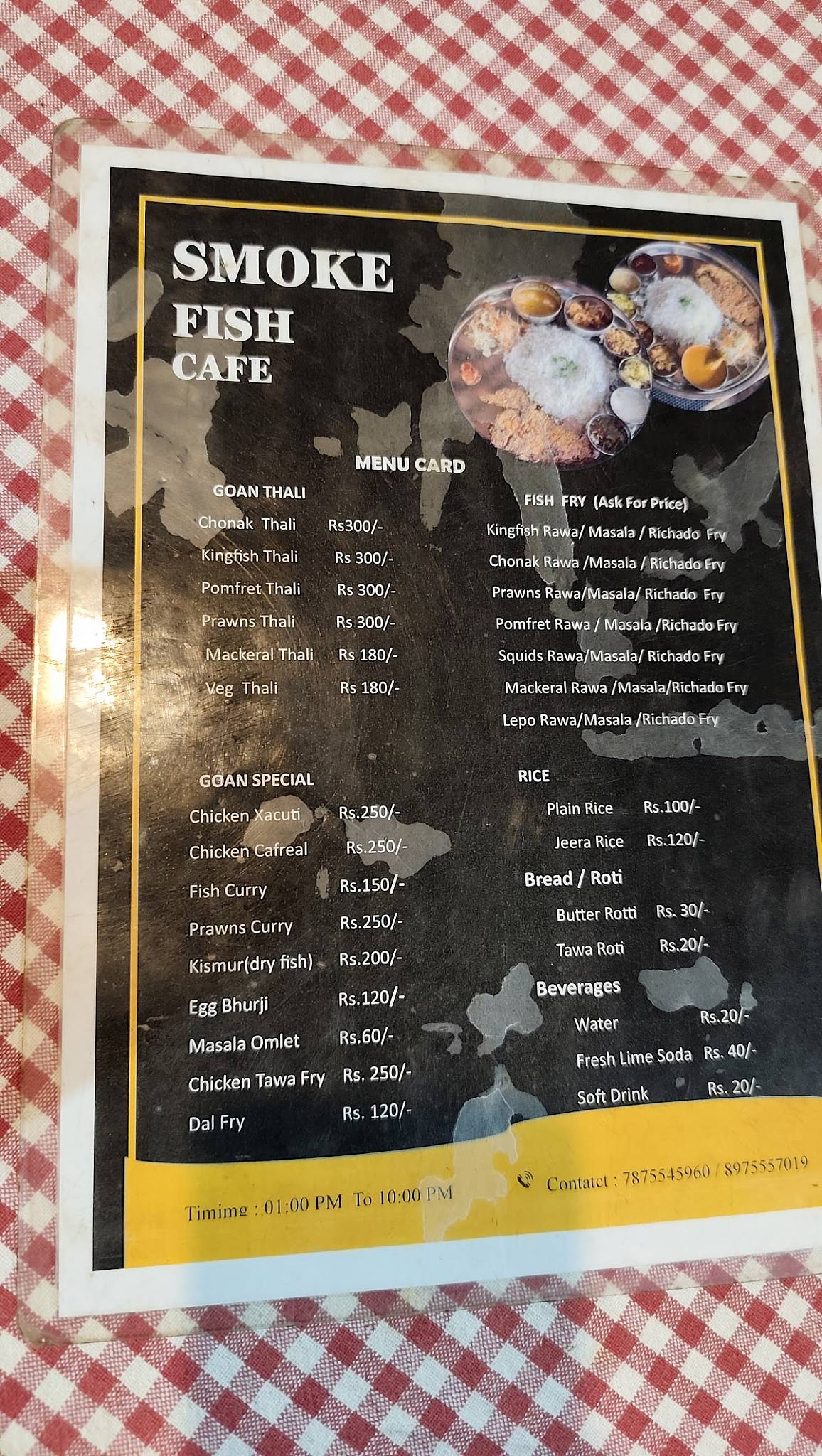 Smoke Fish Cafe menu