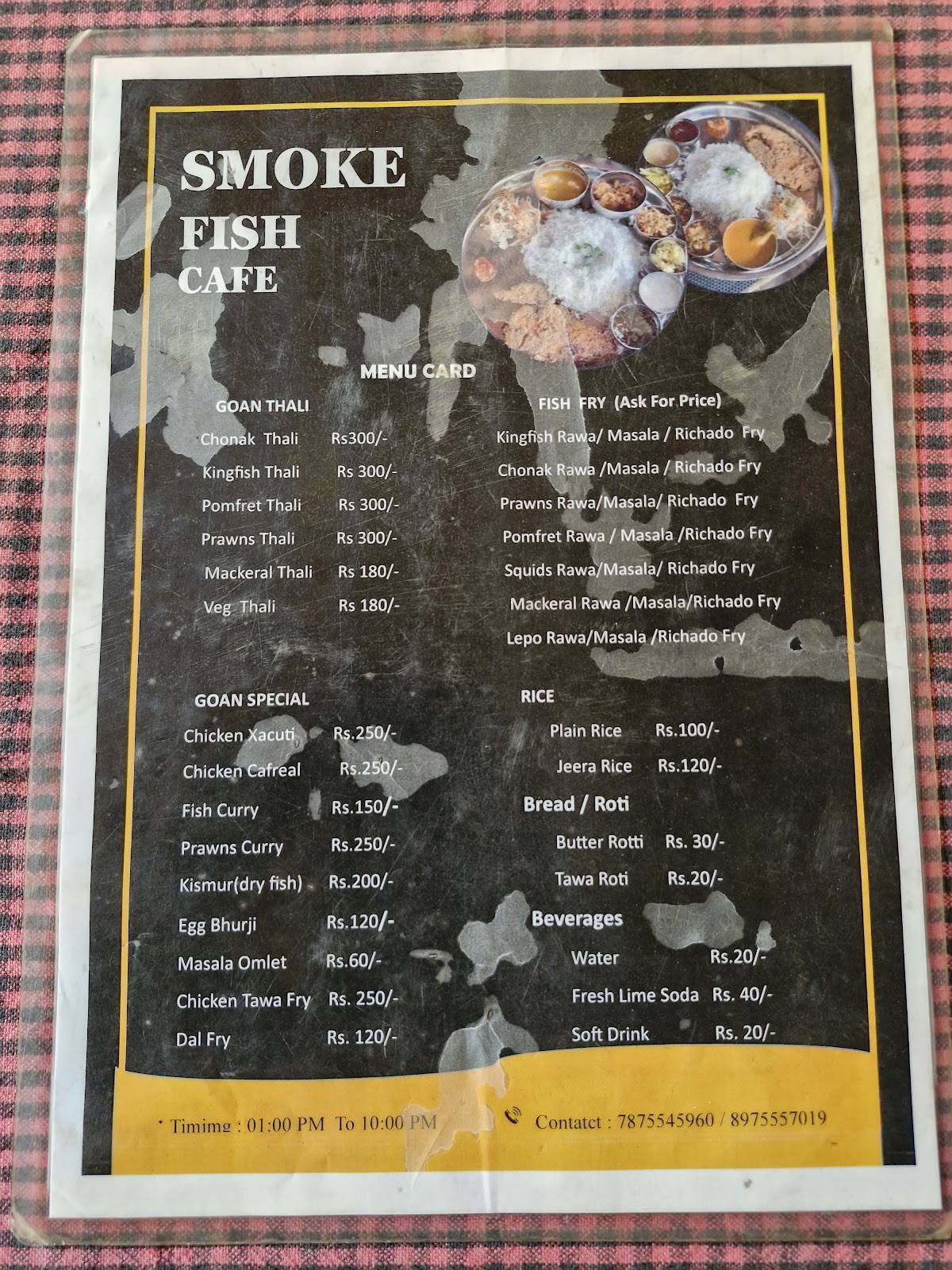 Smoke Fish Cafe menu