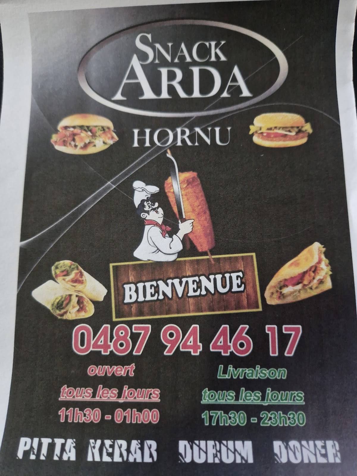 Menu de Snack Arda (Friterie)