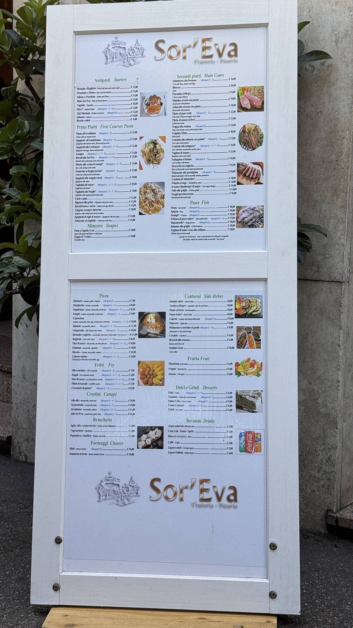 Menu di Sor' Eva 
