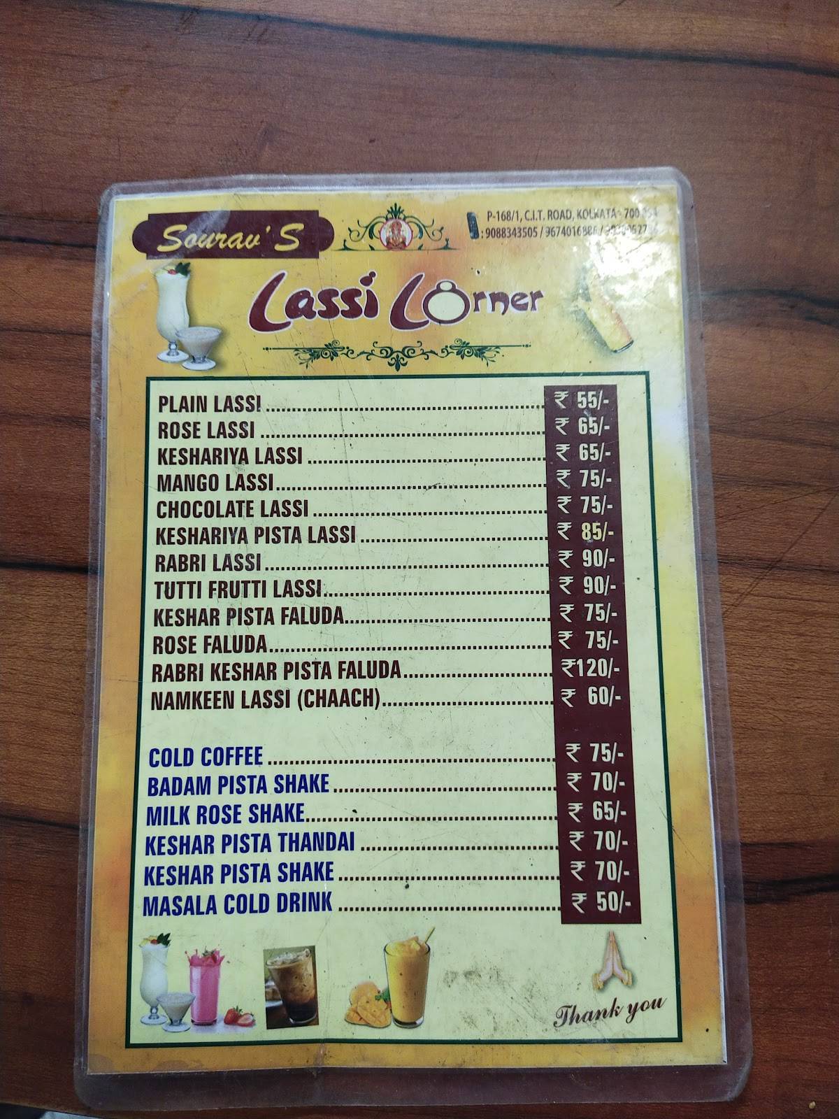 Souravs Restaurant menu