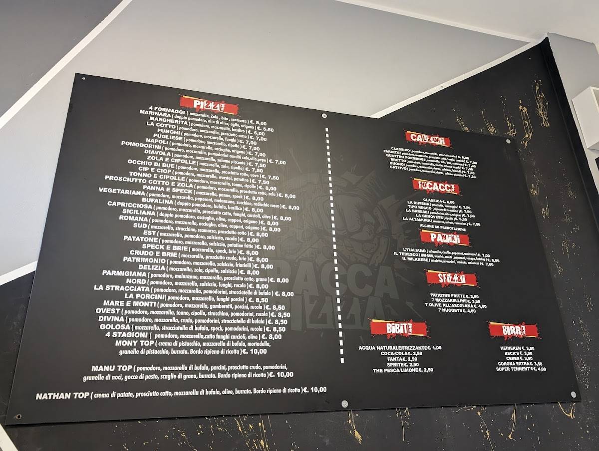 Menu di SpaccaPizza 