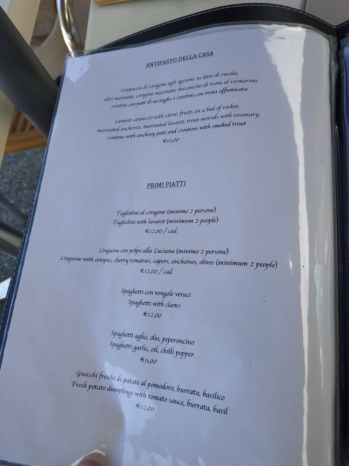 Menu di Caffettiera del lago Cremo 03 