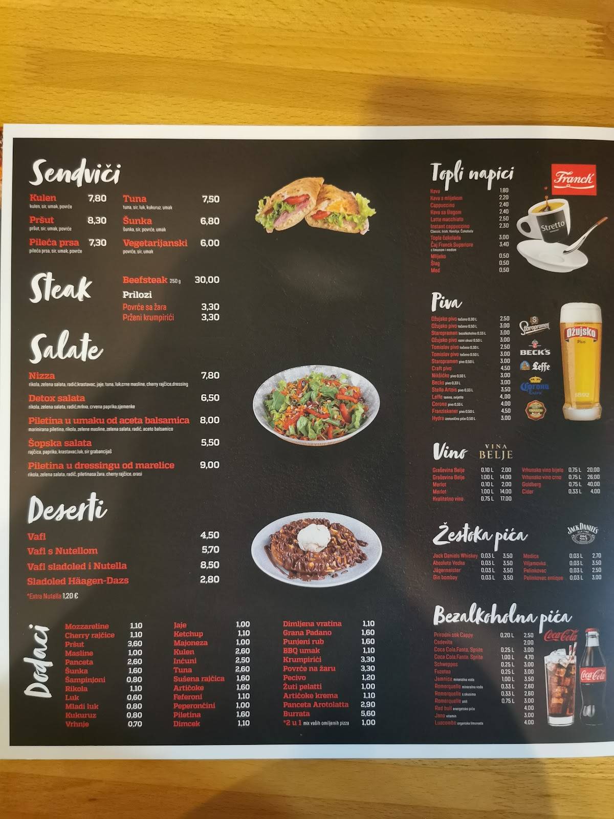 Menu di SportHouse Osijek 