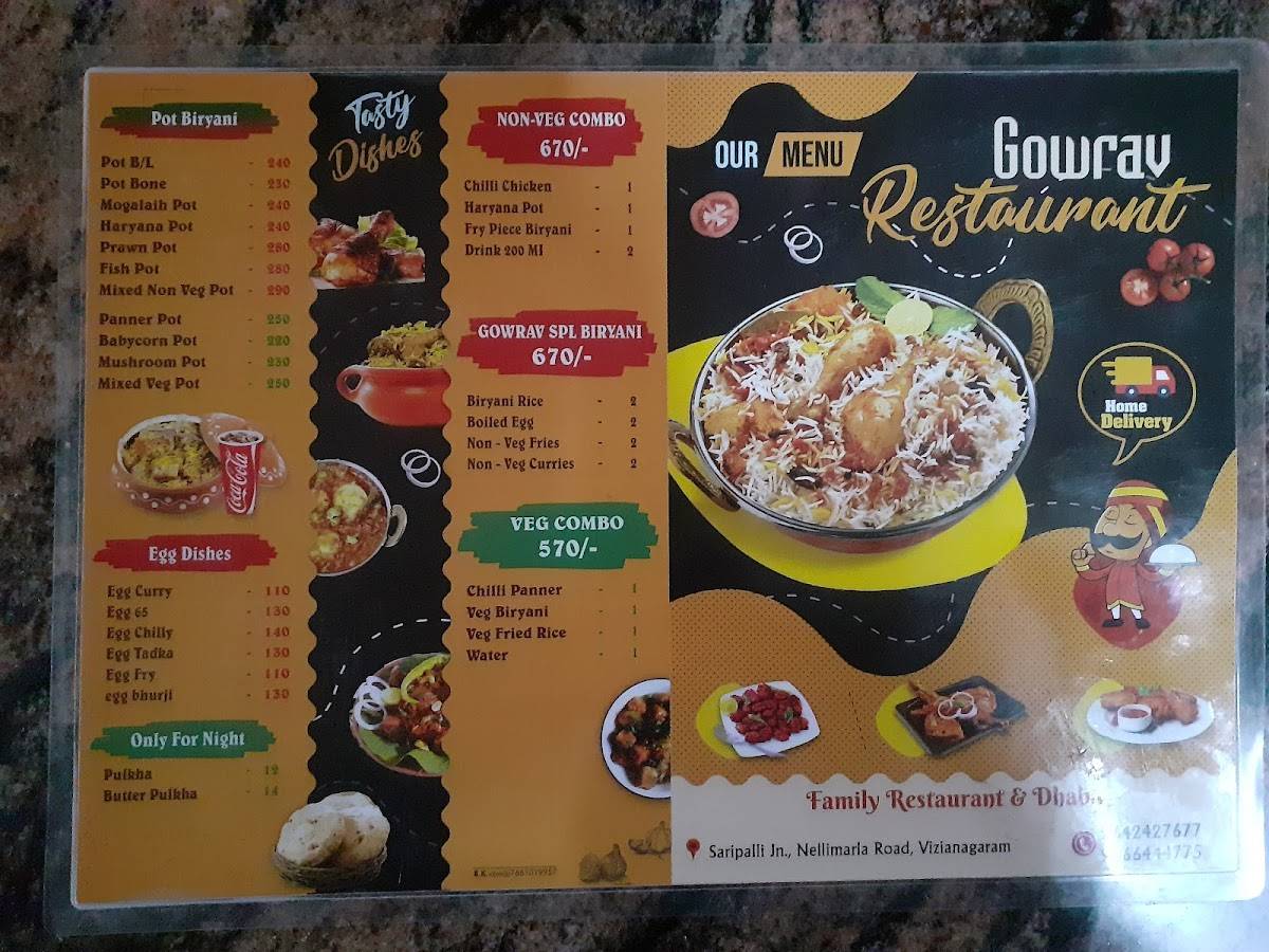 Sri Sai Gowrav Family Garden Restaurant & Dhaba menu