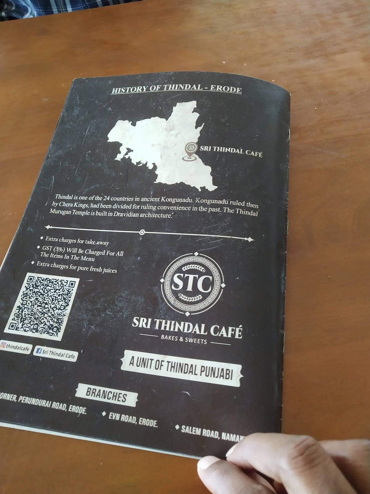 Sri Thindal Cafe menu