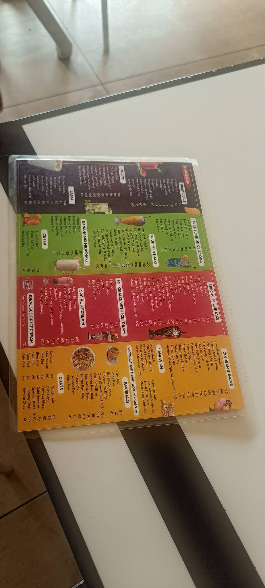 Sri Vishnu Palace menu