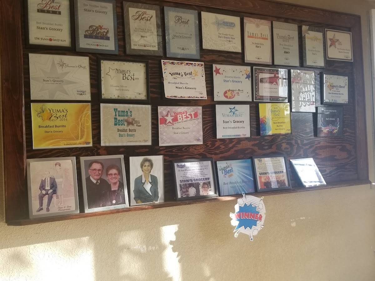 Menu at Stan's Grocery restaurant, Yuma, S 1st Ave